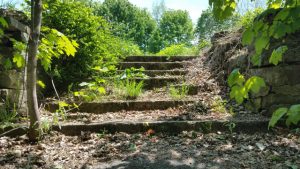 Centralia, PA - Stone Steps to Empty Lot - Close-up